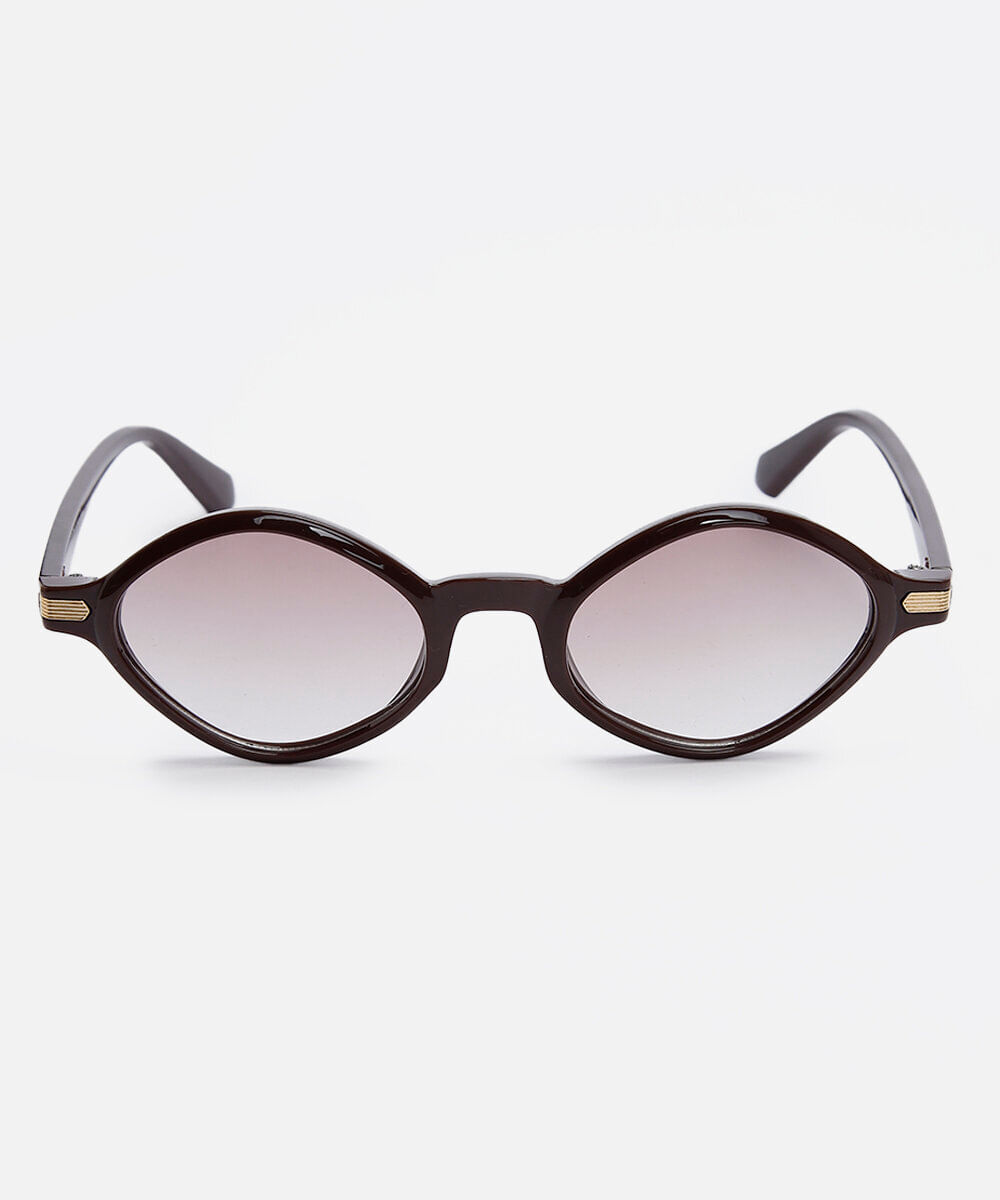 óculos de sol feminino oval de acetato triton marrom