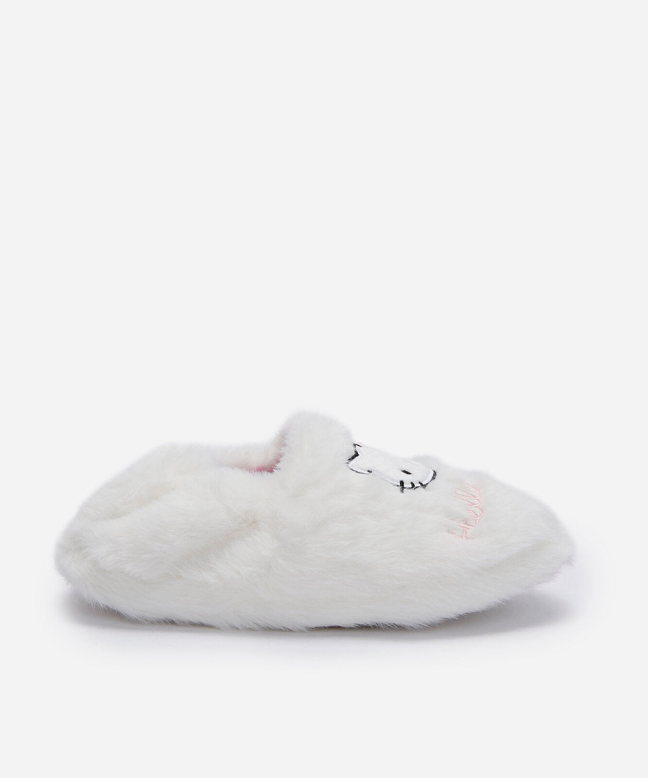 pantufa infantil de pelúcia hello kitty branca