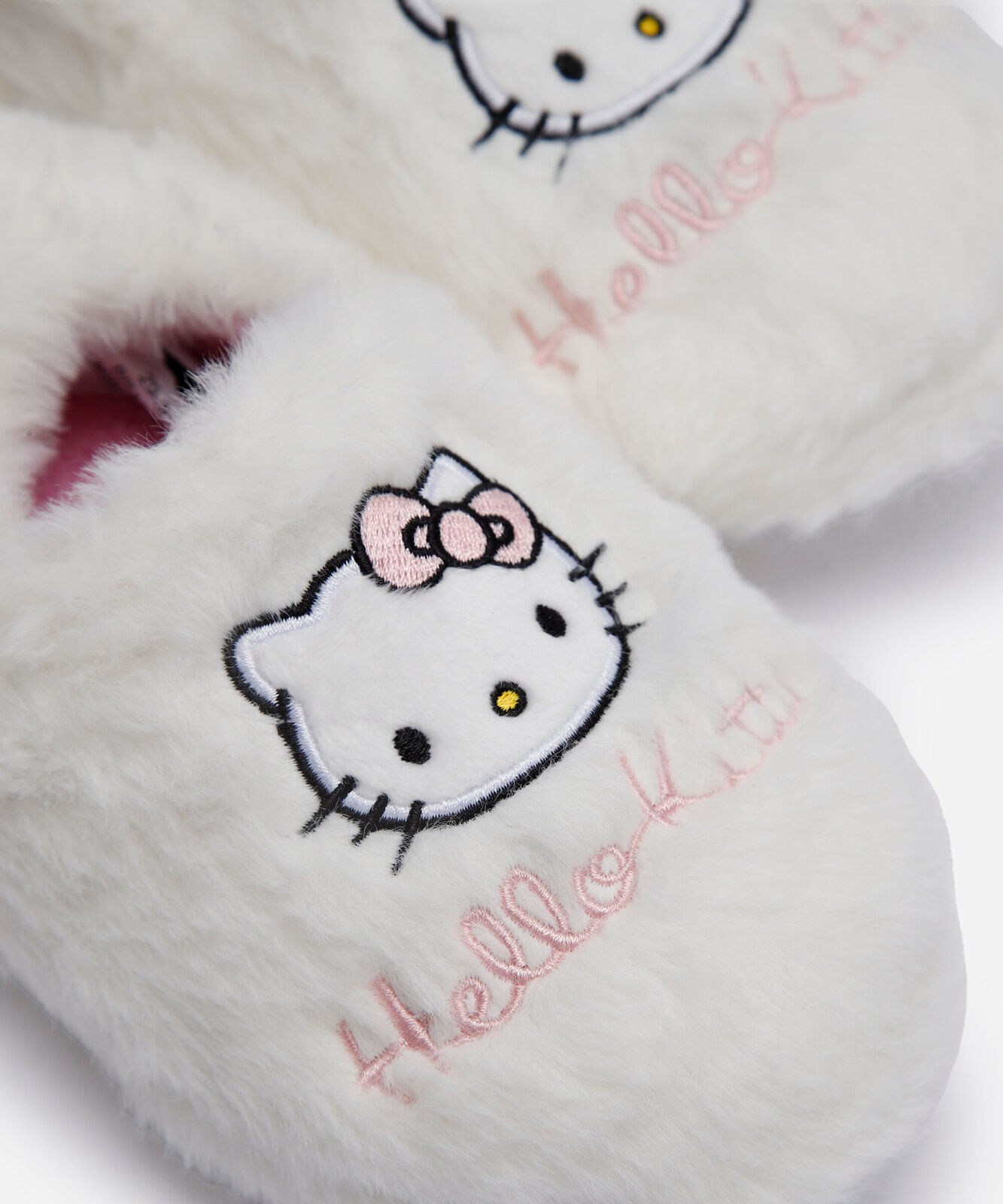pantufa infantil de pelúcia hello kitty branca