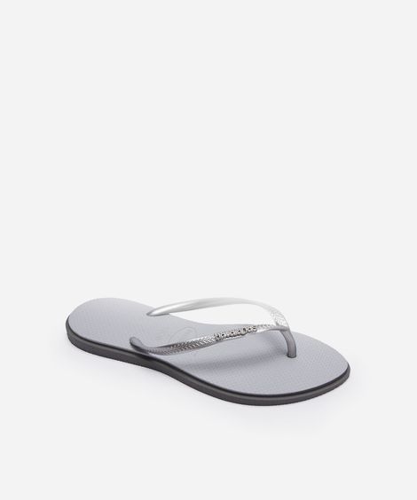 chinelo slim point havaianas cinza
