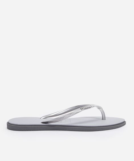chinelo slim point havaianas cinza