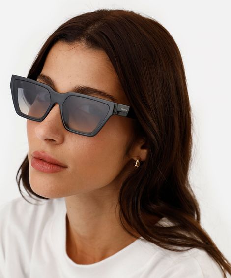 óculos de sol feminino gatinho de acetato triton preto
