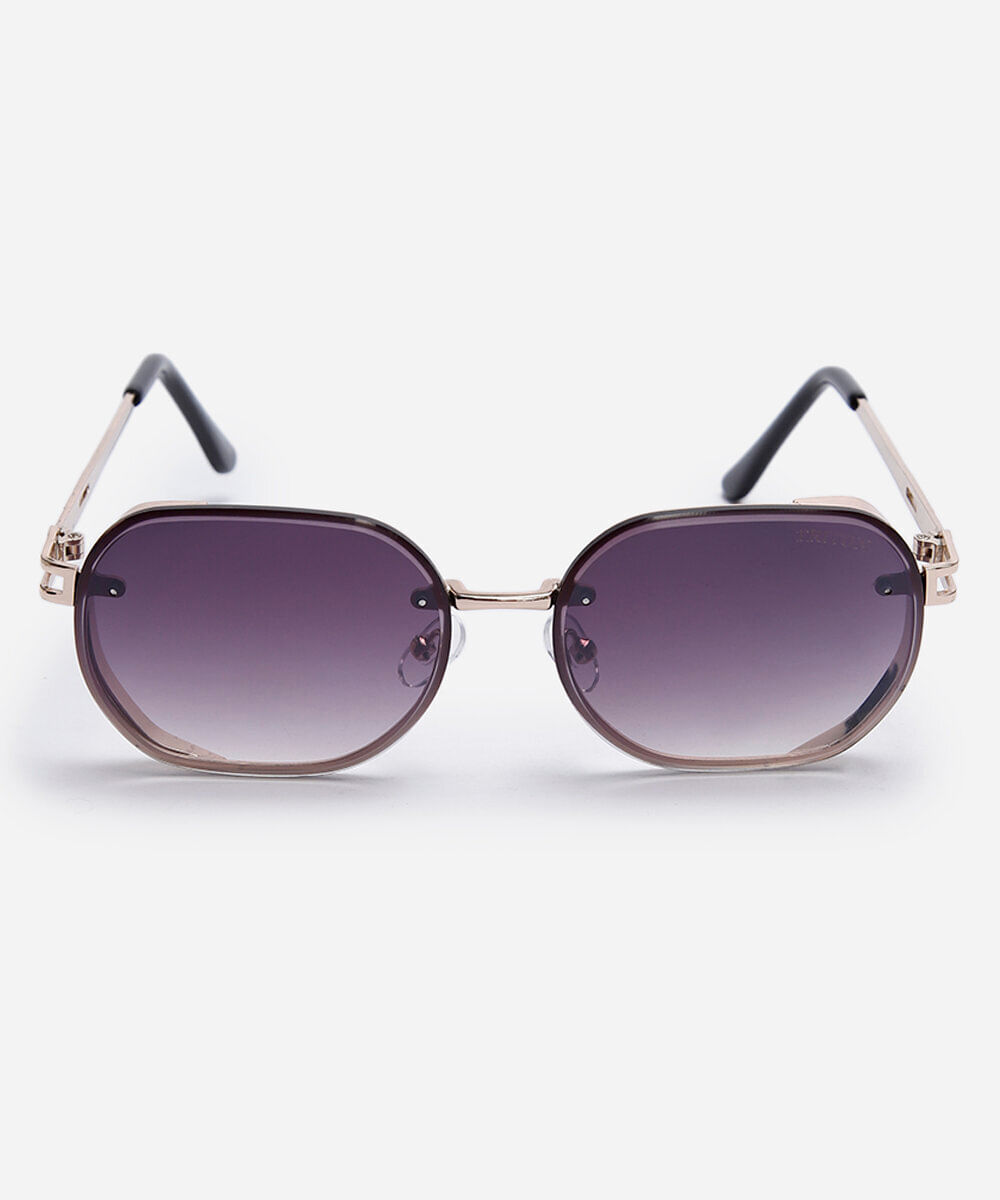 óculos de sol feminino quadrado de metal triton dourado