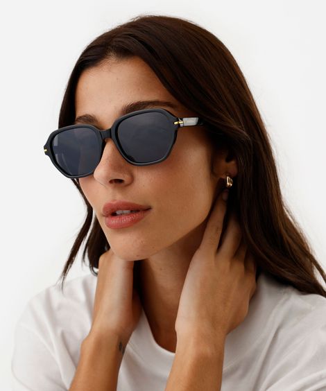 óculos de sol feminino quadrado de acetato triton preto