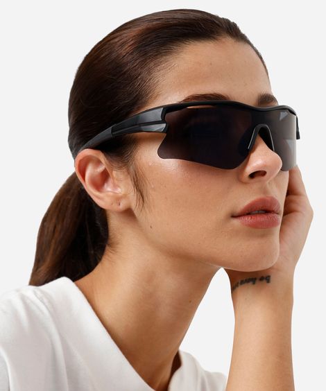 óculos de sol unissex esportivo de acetato preto