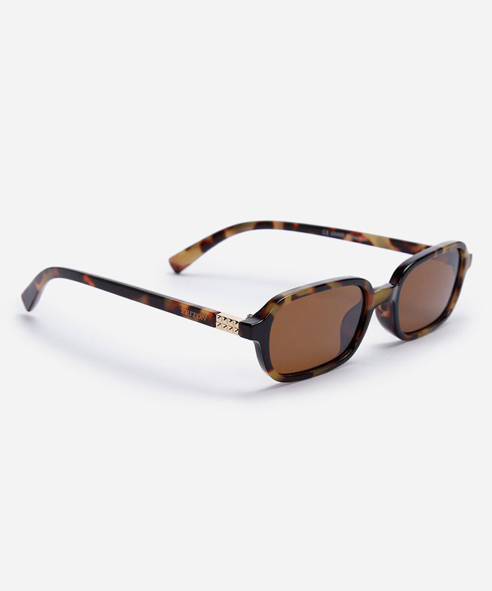 óculos de sol feminino quadrado de acetato tartaruga triton colorido