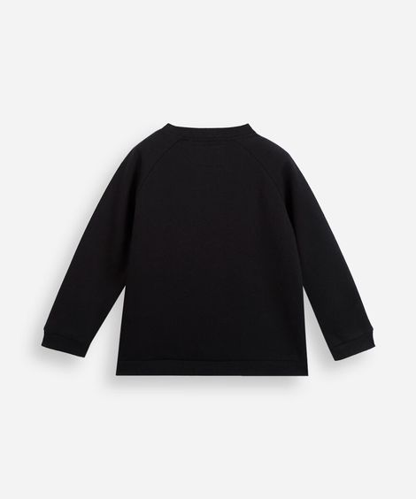 blusão infantil de moletom com bolso preto