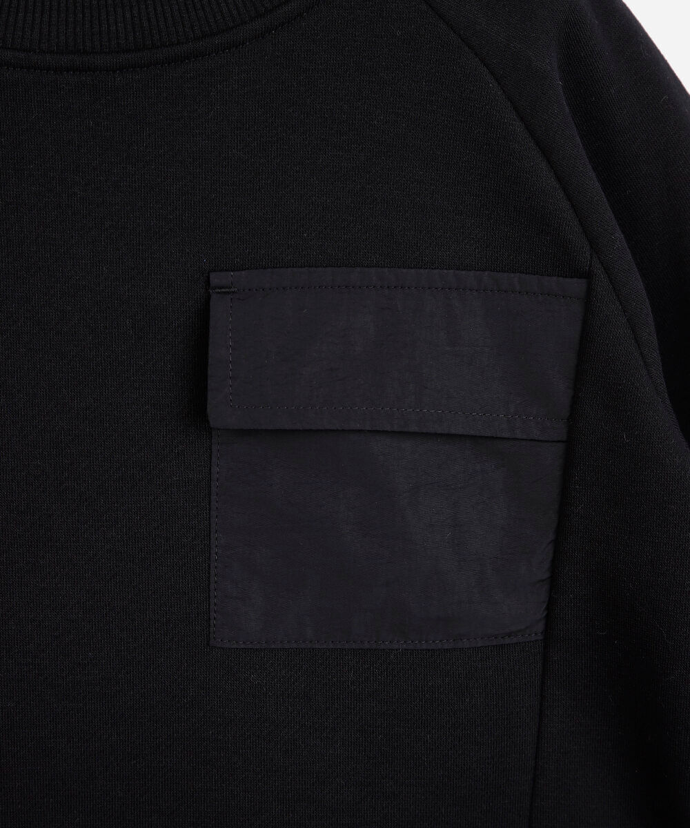 blusão infantil de moletom com bolso preto