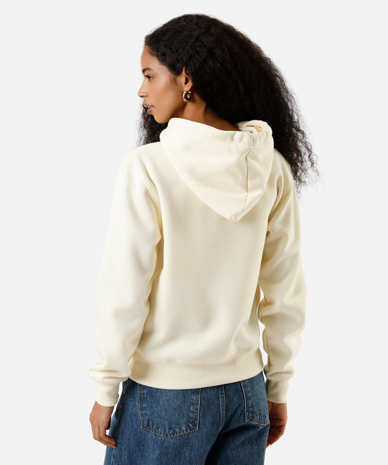 blusão básico feminino de moletom com capuz bege