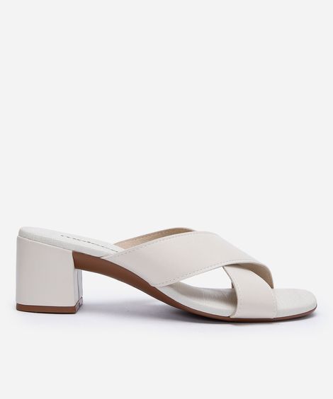 tamanco salto grosso moleca off white