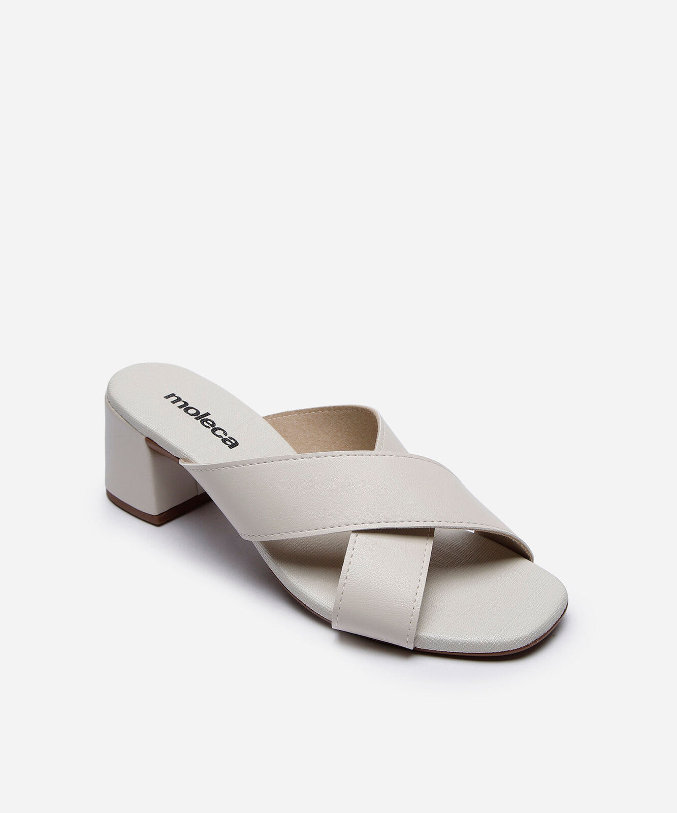 tamanco salto grosso moleca off white