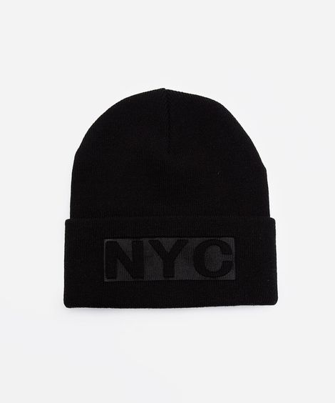 gorro masculino de tricot nyc preto