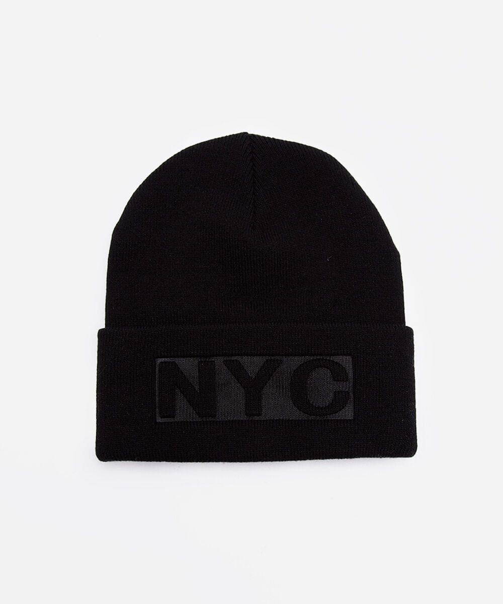 gorro masculino de tricot nyc preto