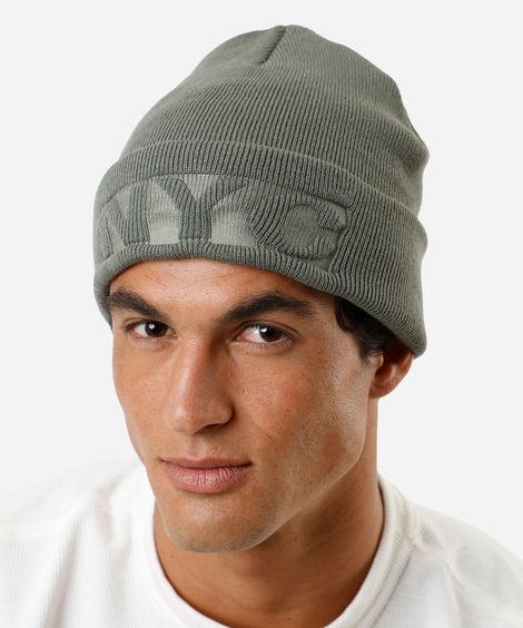 gorro masculino de tricot nyc verde