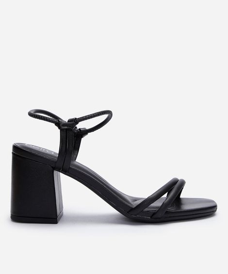 sandália salto grosso beira rio preta