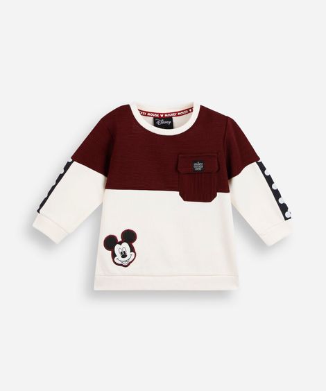 blusão infantil de moletom com recorte mickey colorido