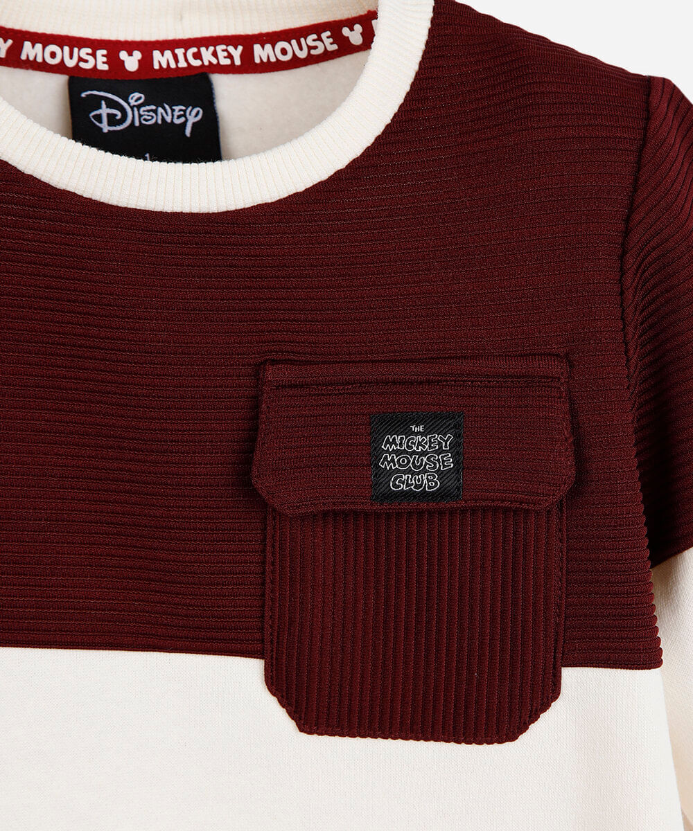 blusão infantil de moletom com recorte mickey colorido