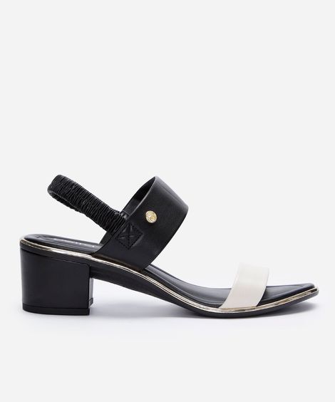 sandália salto grosso beira rio preta