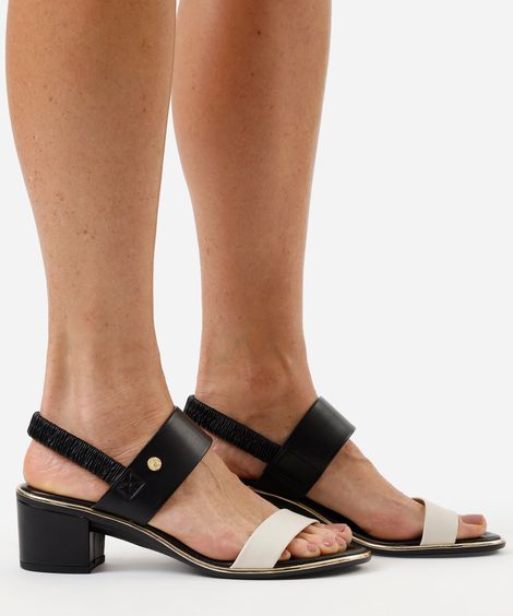 sandália salto grosso beira rio preta