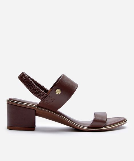 sandália salto grosso beira rio marrom