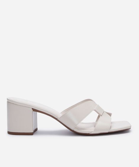 tamanco feminino com recorte oneself off white