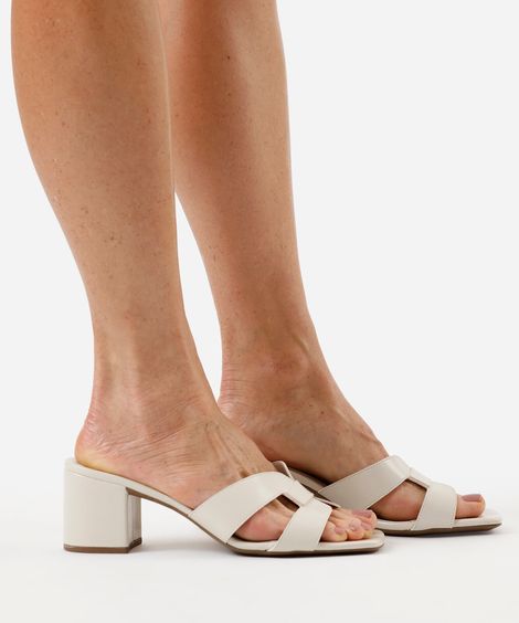 tamanco feminino com recorte oneself off white