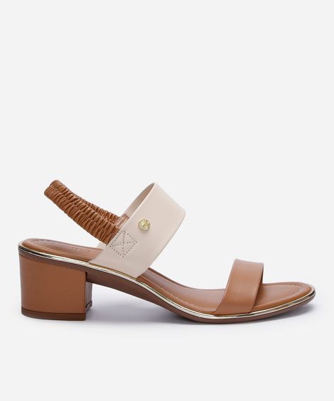 sandália salto grosso beira rio marrom