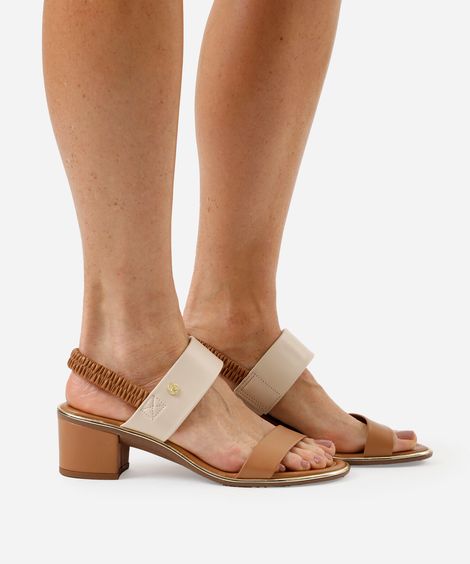 sandália salto grosso beira rio marrom