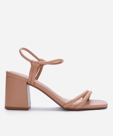 sandália salto grosso beira rio bege