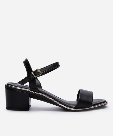 sandália salto grosso beira rio preta