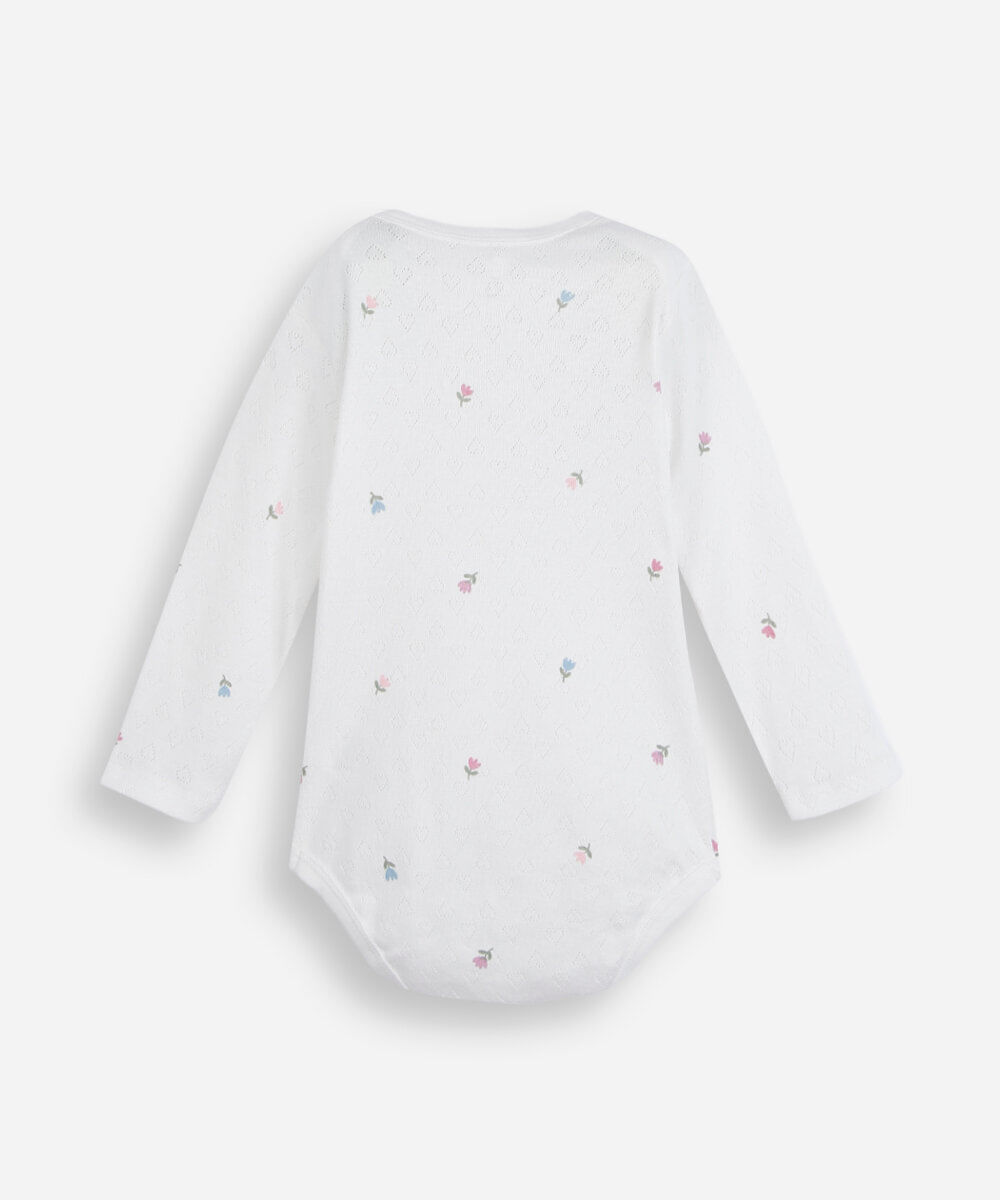 kit de 2 bodies infantil de algodão manga longa colorido