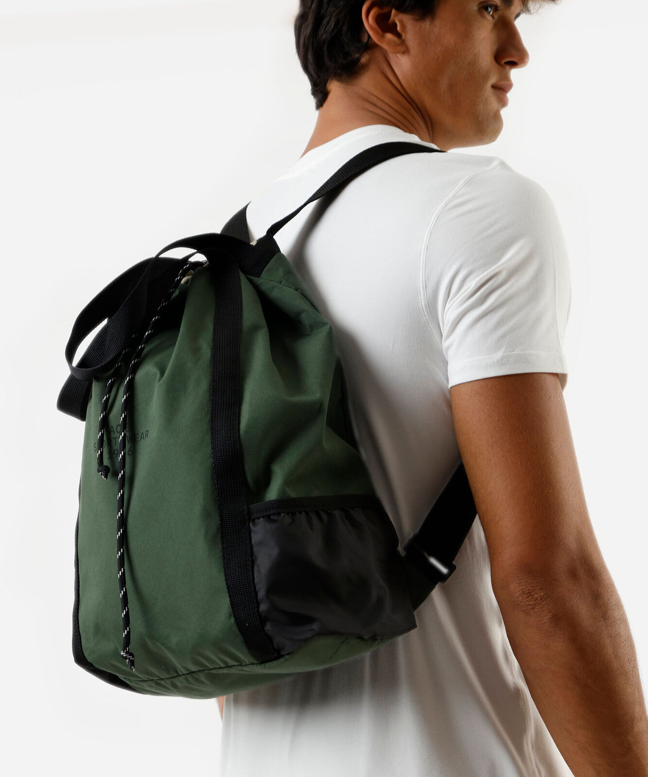mochila saco verde