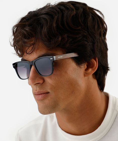 óculos de sol masculino quadrado de acetato triton preto
