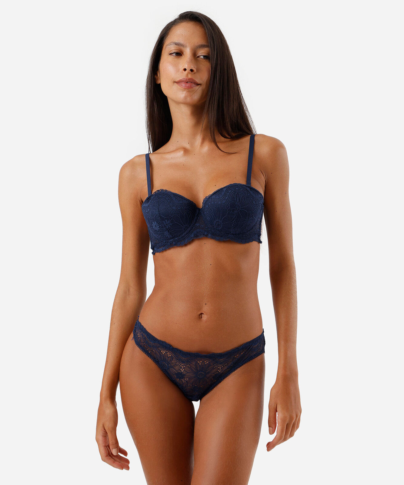 kit de 2 sutiãs meia taça feminino em renda floral colorido