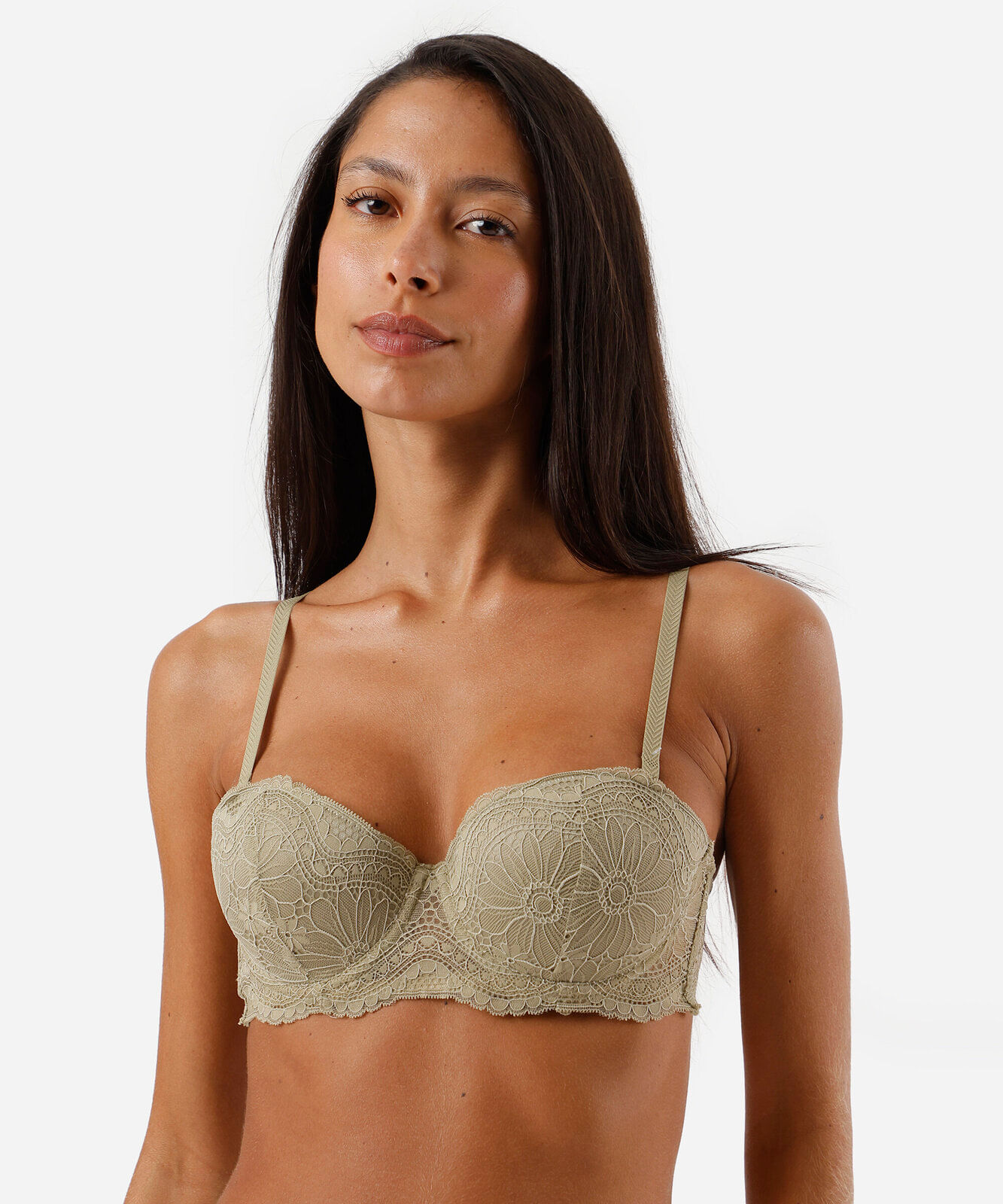 kit de 2 sutiãs meia taça feminino em renda floral colorido