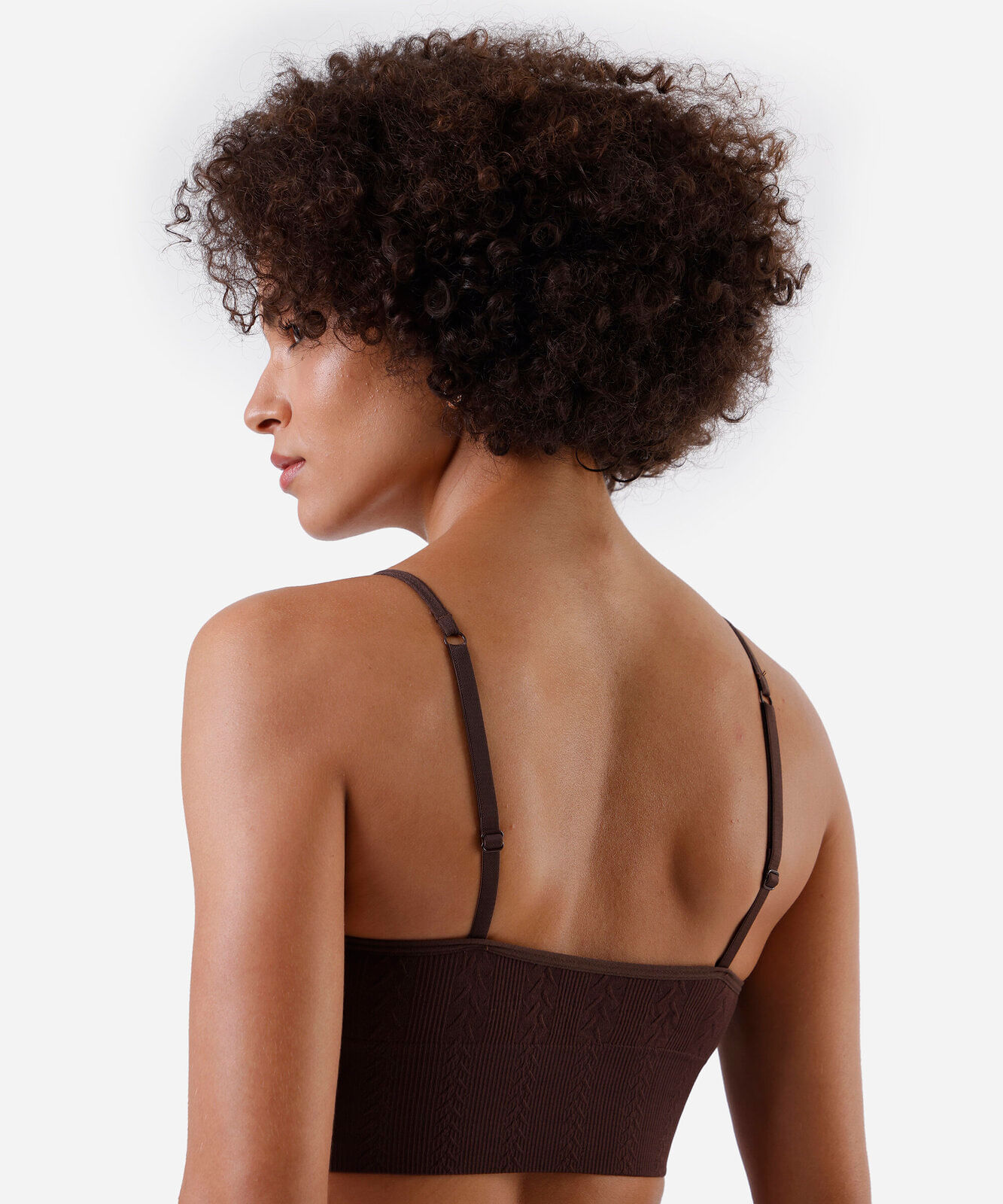 kit de 2 sutiãs top alongado feminino de poliamida sem costura colorido