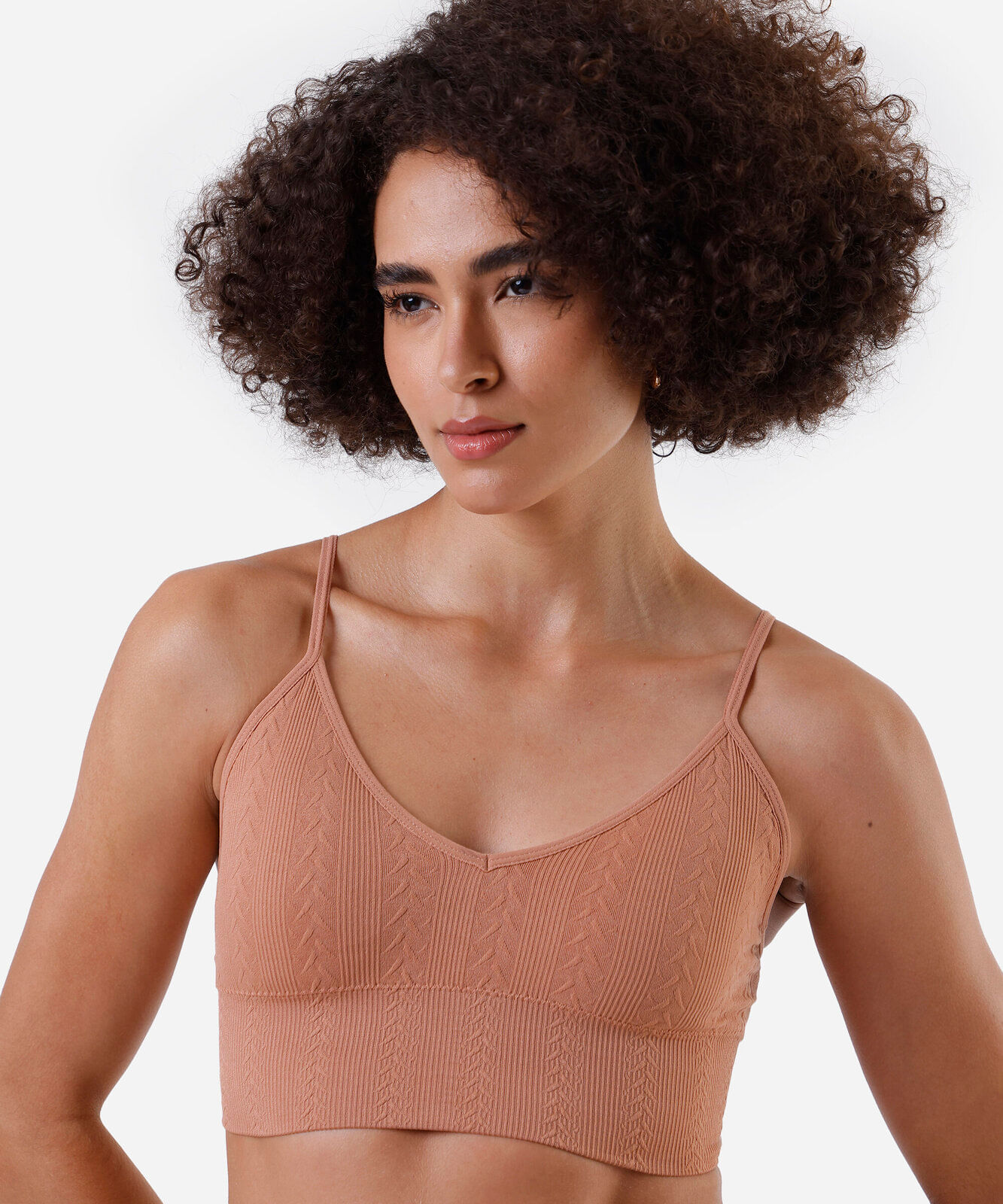 kit de 2 sutiãs top alongado feminino de poliamida sem costura colorido