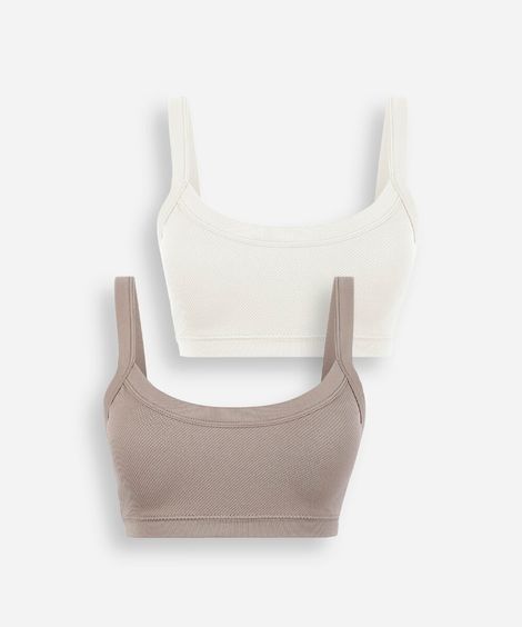 kit de 2 sutiãs faixa feminino com bojo removível colorido