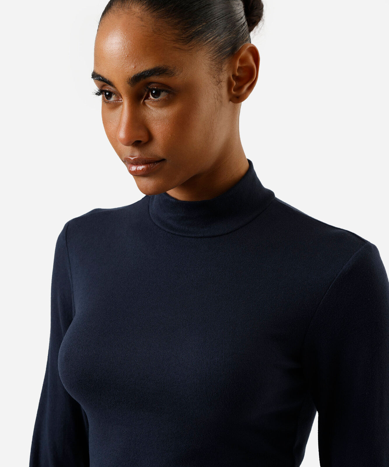 blusa feminina gola alta azul