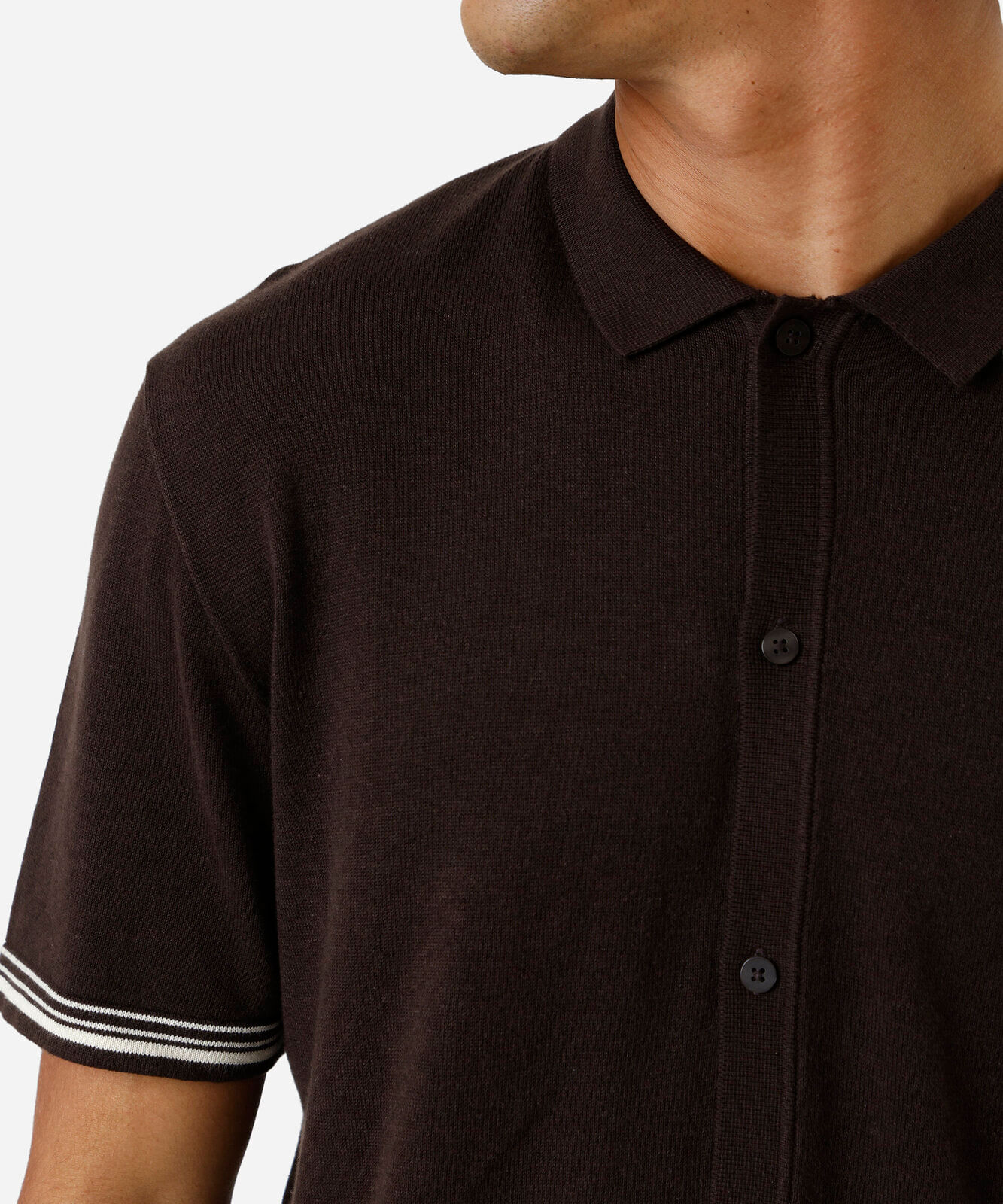 camisa masculina de tricot manga curta marrom