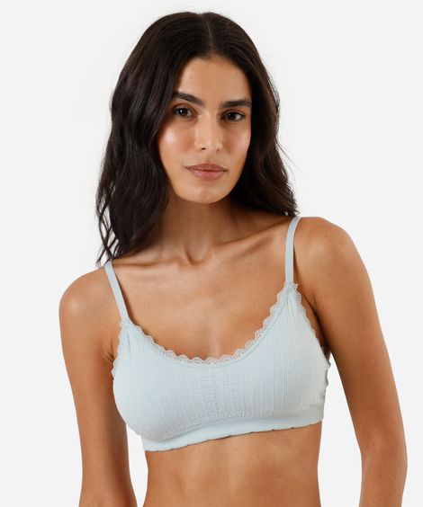 kit de 2 sutiãs sem costura com renda colorido