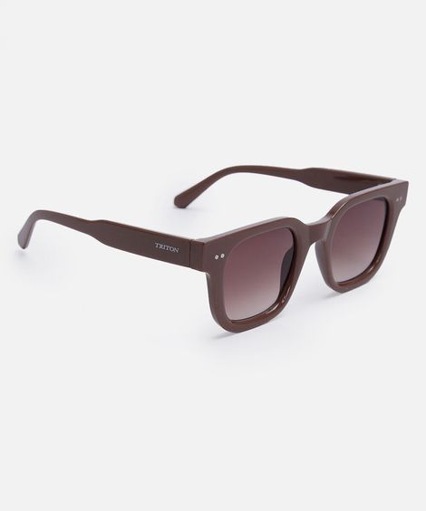 óculos de sol feminino quadrado de acetato triton marrom