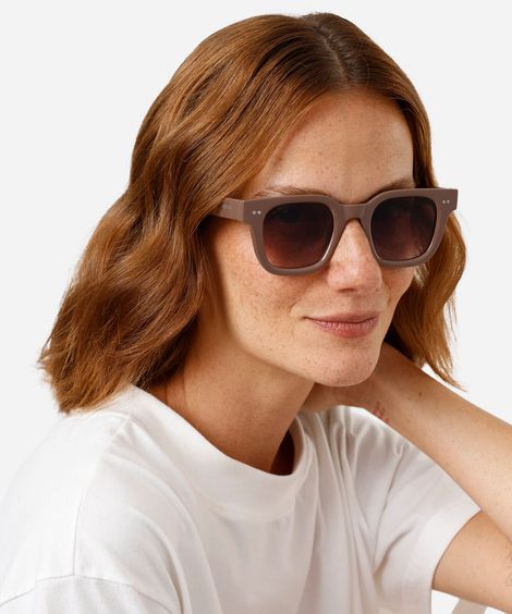 óculos de sol feminino quadrado de acetato triton marrom