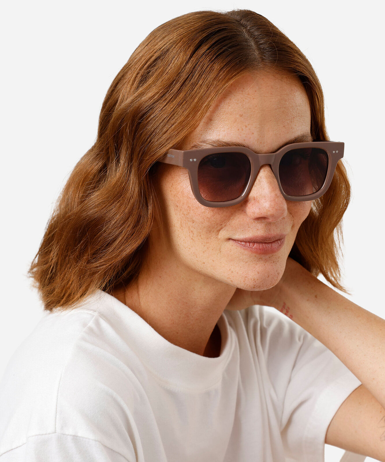 óculos de sol feminino quadrado de acetato triton marrom