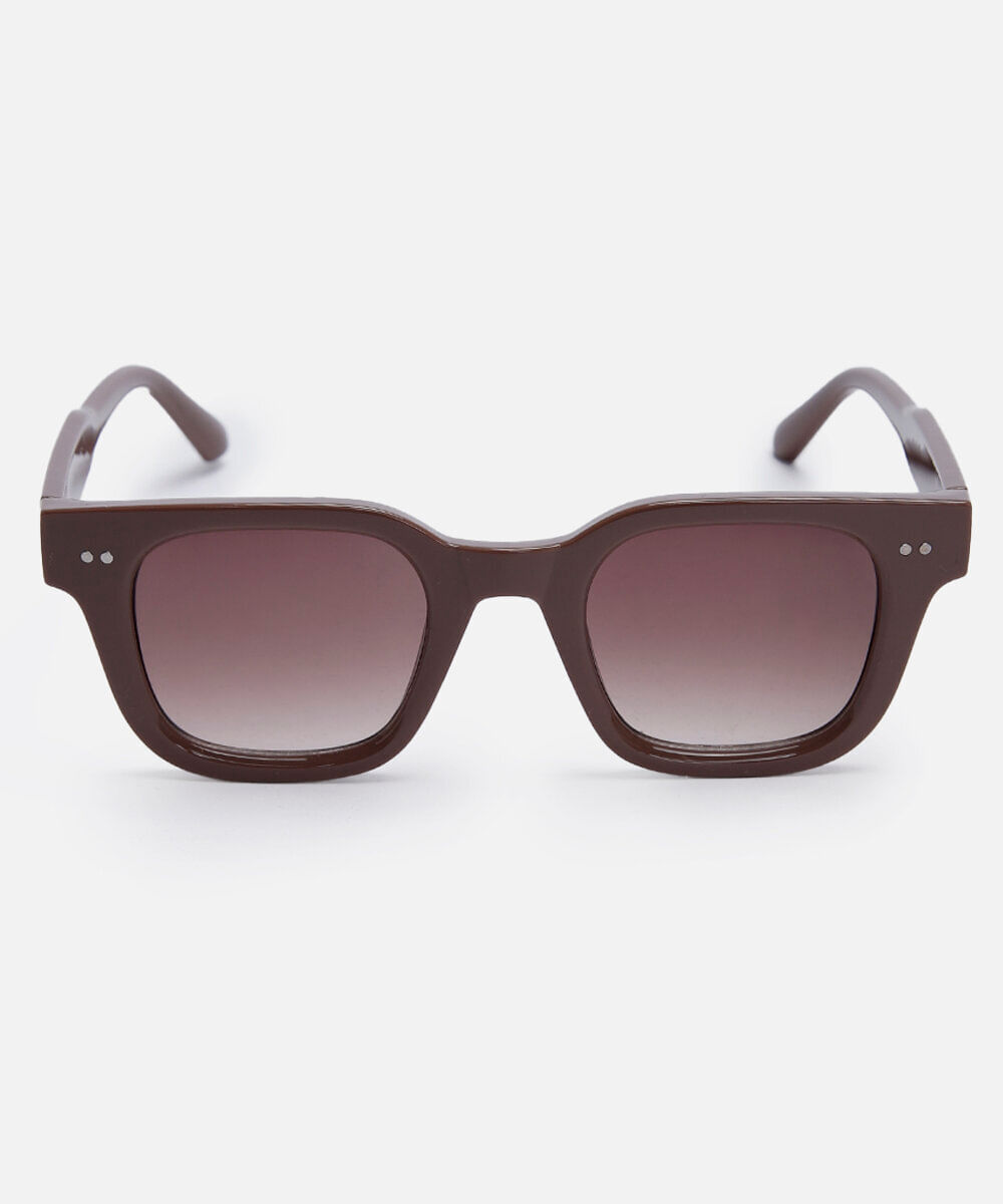 óculos de sol feminino quadrado de acetato triton marrom