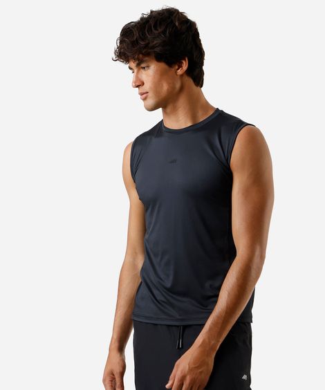 regata esportiva slim masculina com recorte preto