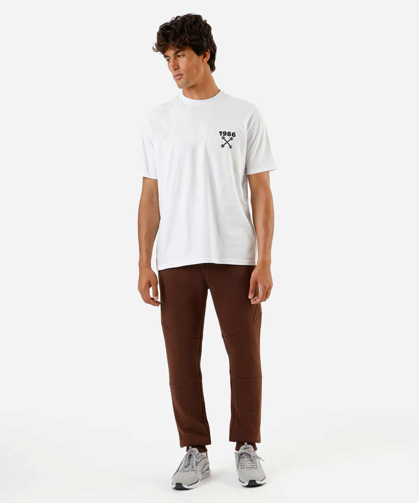 calça jogger masculina de moletom esportiva ace marrom