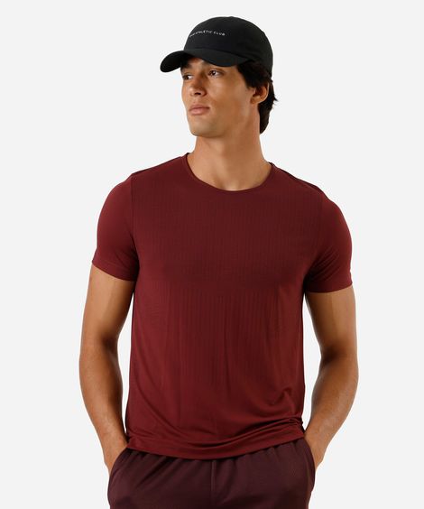 camiseta slim masculina de poliamida esportiva ace estampada vinho