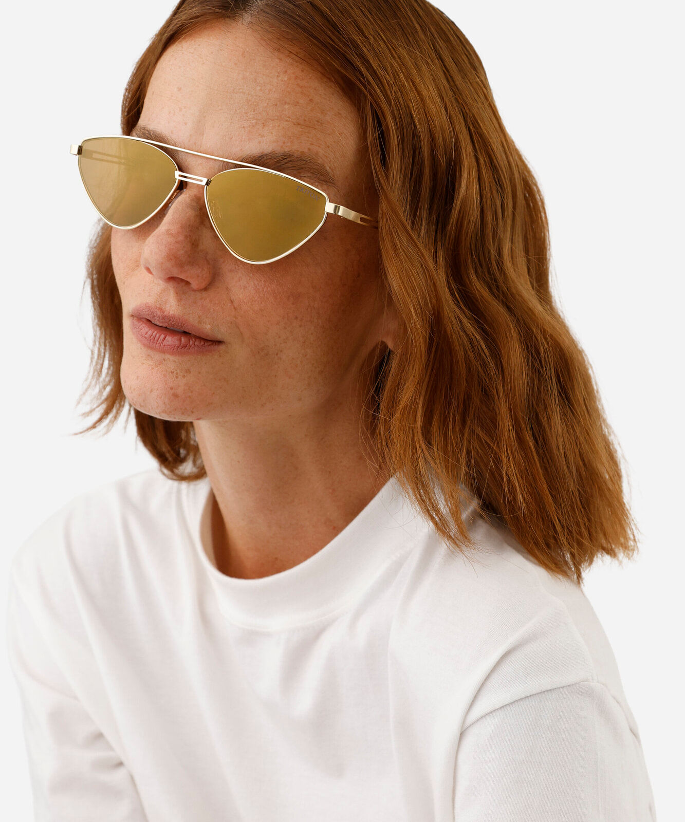 óculos de sol feminino gatinho de metal triton dourado