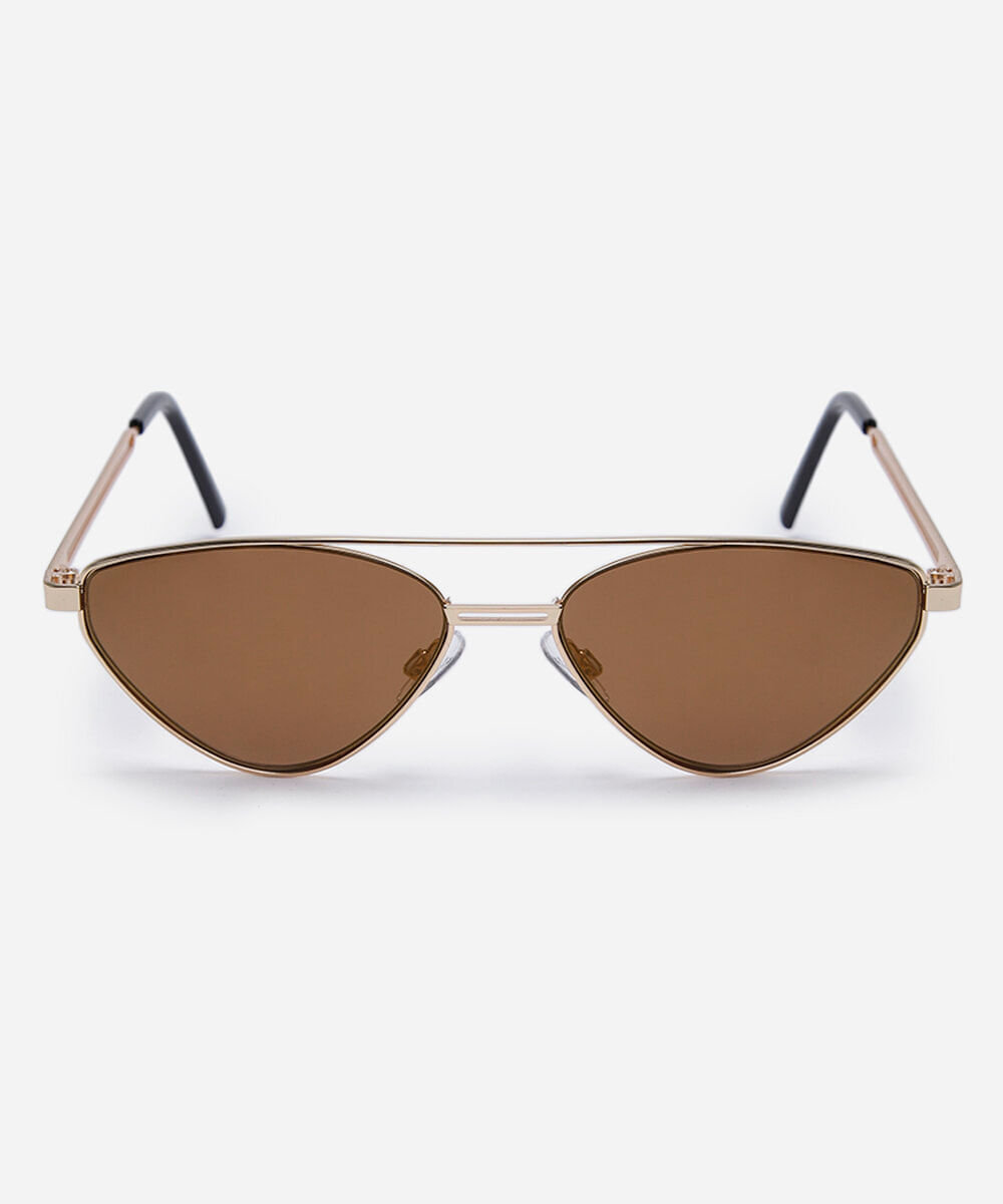 óculos de sol feminino gatinho de metal triton dourado